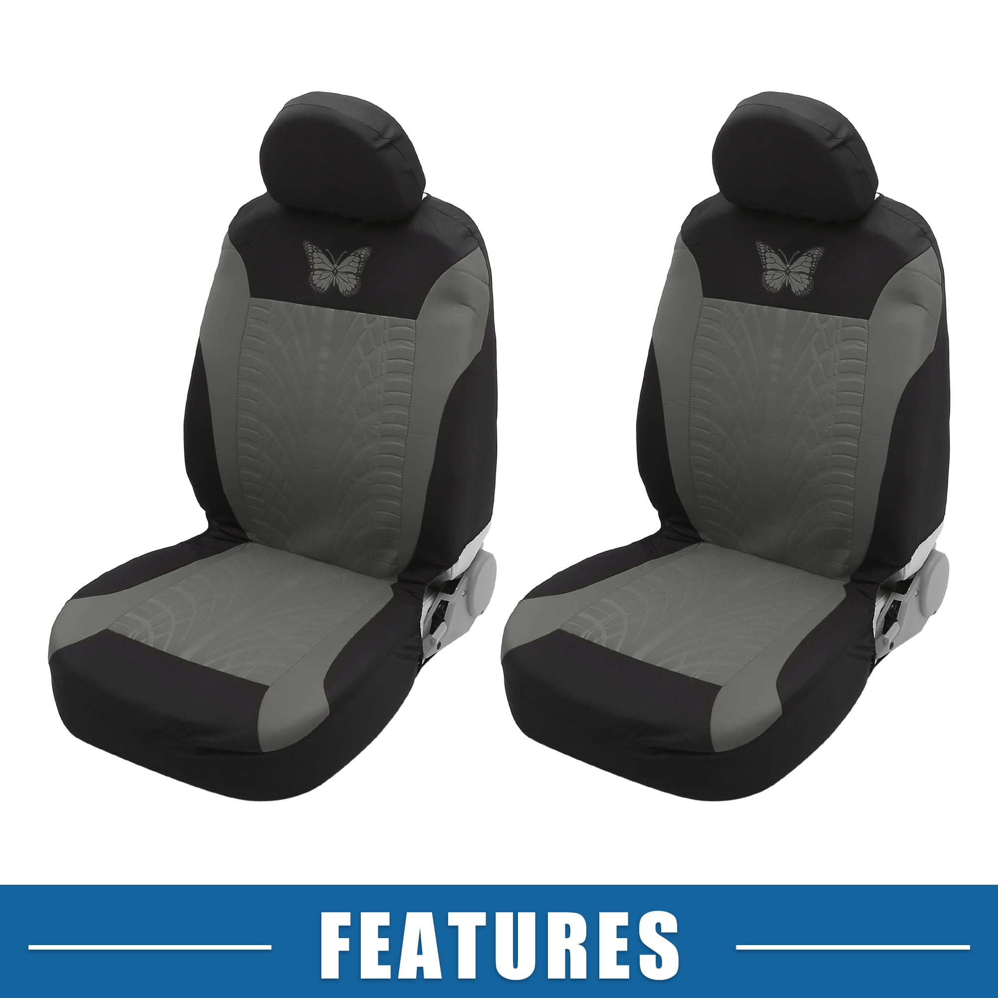 Unique Bargains 9Pcs Universal Washable Breathable Car Seat Covers Kit Gray