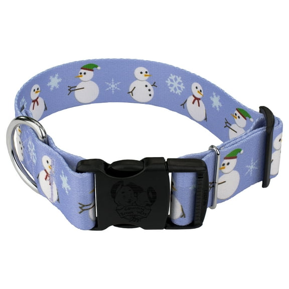 Country Brook Petz® 1 1/2 inch Deluxe Snowman Dog Collar, Medium