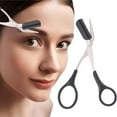thumbnail image 1 of Stainless Steel Eyebrow Trimmer Scissors with Eyelash Comb Black Beauty Tool for Men & Women, 1 of 5