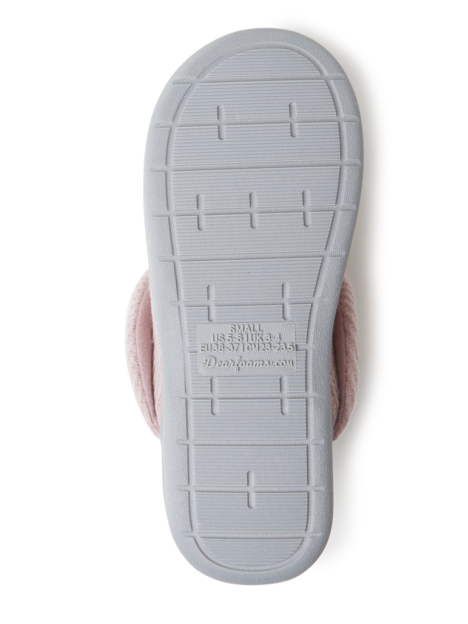 Dearfoams Women's Eleanor Waffle Knit Scuff with Memory Foam Slippers