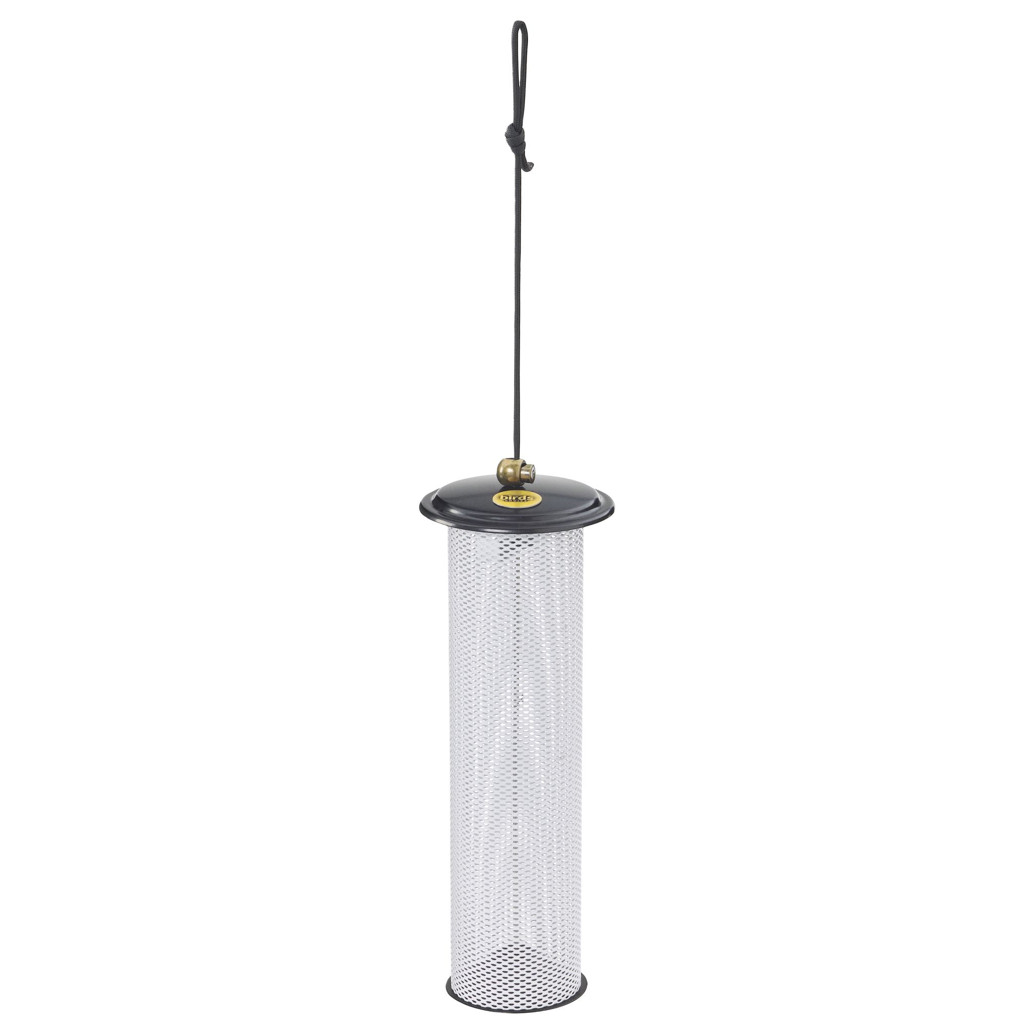 Birds Choice Modern Farmhouse Metal Hanging Bird Feeder for Finches, Black/White