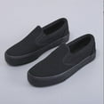 thumbnail image 3 of Mens Slip on Sneakers Loafers Shoes Canvas Black Shoes Canvas White Casual Fashion Shoes, 3 of 14