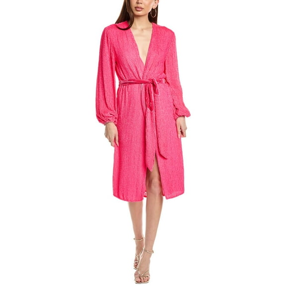 Retrofête womens  Sequin Wrap Dress, xs, Pink