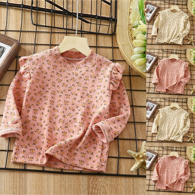QIPOPIQ Chandails Décontractés pour Bébés Filles, Chandail Col Rond d'Hiver à Manches Longues, Vêtements 3T-9T en Liquidation