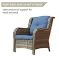 thumbnail image 5 of PARKWELL Outdoor Wicker Patio Chairs Set of 2,Lounge Chairs with Cushions for Porch Balcony Backyard,Gray Wicker and Blue Cushions, 5 of 7