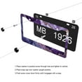 thumbnail image 5 of Purple Marble License Plate Frames for Women Men Car Plate Holder Cover Metal Tag Aluminum Car Accessories Front Rear Plate Decor, 5 of 6