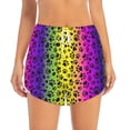 thumbnail image 4 of Lsque Animal Paw Rainbow Printed Women's Running Shorts with Liner Pockets,Elastic Quick Dry Workout Athletic Gym Yoga Shorts,Womens High Waist Shorts-XX-Large, 4 of 9