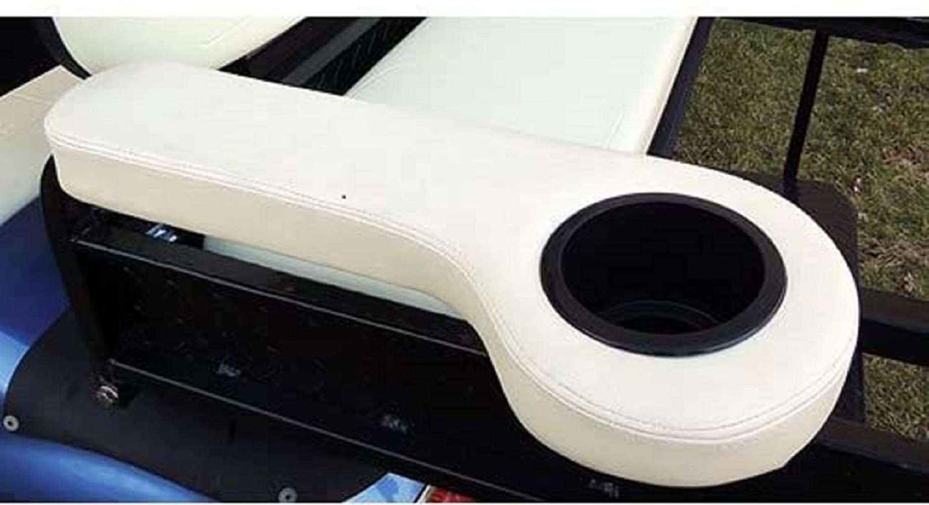 Universal Golf Cart Rear Seat Arm Rests with Cup Holders WHITE