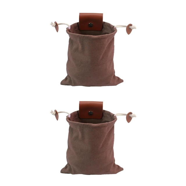 Eigraketly Bolsa de forraje PU Mini Mushroom Cosecha Bolsa Llaves Monedas Contenedor Acampar al aire libre Cinturón marrón Type2 NO2