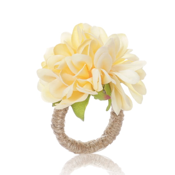 Anillo de servilleta Monstrate decoración de flores artificial 6 Piezas