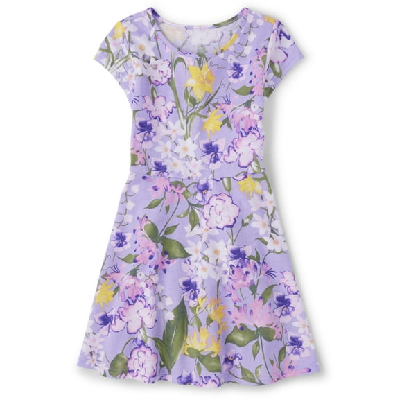 Vestido de moda The Children's Place Flower Purple Girl 14 años
