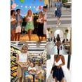thumbnail image 4 of Airmenty Summer Skirts for Women Casual High Waist Skirt Flowy Beach Skirt Asymmetrical Skirt Elastic Waist with Tie S-2XL, 4 of 7