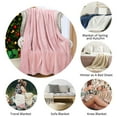 thumbnail image 5 of Catalonia Pink Sherpa Throw Blanket, Snuggle Super Soft Blanket for Girls 50"x60", Comfy Fuzzy Micro Plush Fleece for Sofa Couch TV Bed Reversible Match Color All Season, 5 of 7