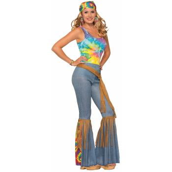 Womens Hippie Pants with Belt Halloween Costume