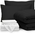 thumbnail image 2 of Bare Home Microfiber 8-Piece Black and White Bed in a Bag, Split Queen, 2 of 5