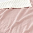 thumbnail image 4 of CREVENT Warm Plush Pink Muslin Cotton Baby Receiving Blanket, 4 of 6