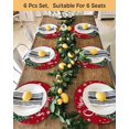 thumbnail image 4 of 13 Inch Round Placemats Set of 4, Red Christmas Non Slip Heat Insulation PP Table Mats, Snowflake Xmas Christmas Tree Washable Place Mats for Kitchen Dining Party Table Decor, 4 of 7