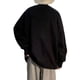 thumbnail image 3 of Suéter de cuello redondo de color sólido para hombre, camisa informal holgada, estilo coreano, suéter moderno para parejas, combina con todo, 3 of 5