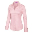 thumbnail image 4 of KOGMO Womens Basic Long Sleeve Button Down Shirts Office Work Blouse (S-3X), 4 of 7