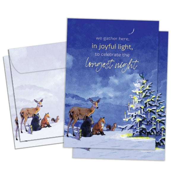 Tree-Free Greetings Solstice Greeting Card 2 Pack, 5 x 7, Joyful Winter (GT69326)