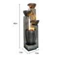 thumbnail image 4 of 4-tier Outdoor Modern Water Fountain with LED Lights - 40“ H Waterfall Feature for Home Decor, 4 of 13