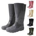 thumbnail image 3 of XIMIN Women’s Fashion Mid-Calf Rain Boots Slip-Resistant Outsoles Durable Flexible PVC Boots Outdoor Anti-Slip Waterproof Platform Height Increasing Heel Shoes, 3 of 5