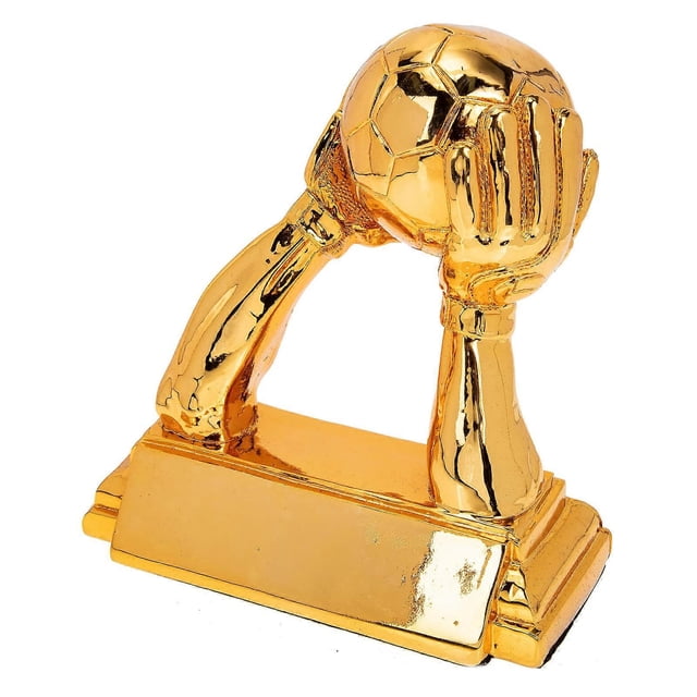 Goalkeeper Award Football Trophy for School Events Golden Resin Award 1Set