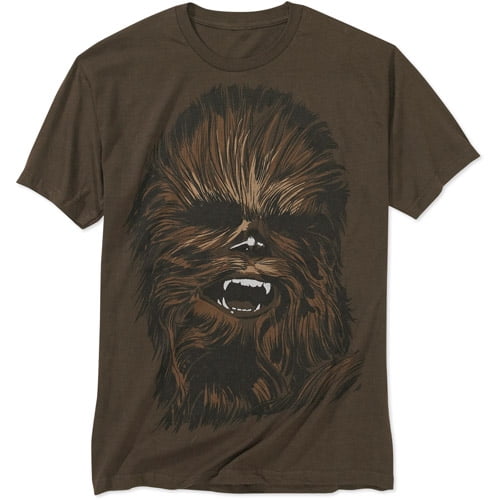 Star Wars - Star Wars Chewy Face Adult Brown T-Shirt - Walmart.com ...