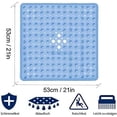 thumbnail image 2 of Alfombrilla de baño cuadrada antideslizante de 53 x 53 cm con ventosas (azul) - Duradera y elegante - Alfombrilla de baño antideslizante - Diseño moderno - Ventosas de calidad - Lavable a máquina y s, 2 of 5
