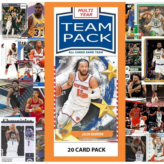 20 Card Multiyear Team Pack New York Knicks 2025 2026 2024 Topps Panini Brunson