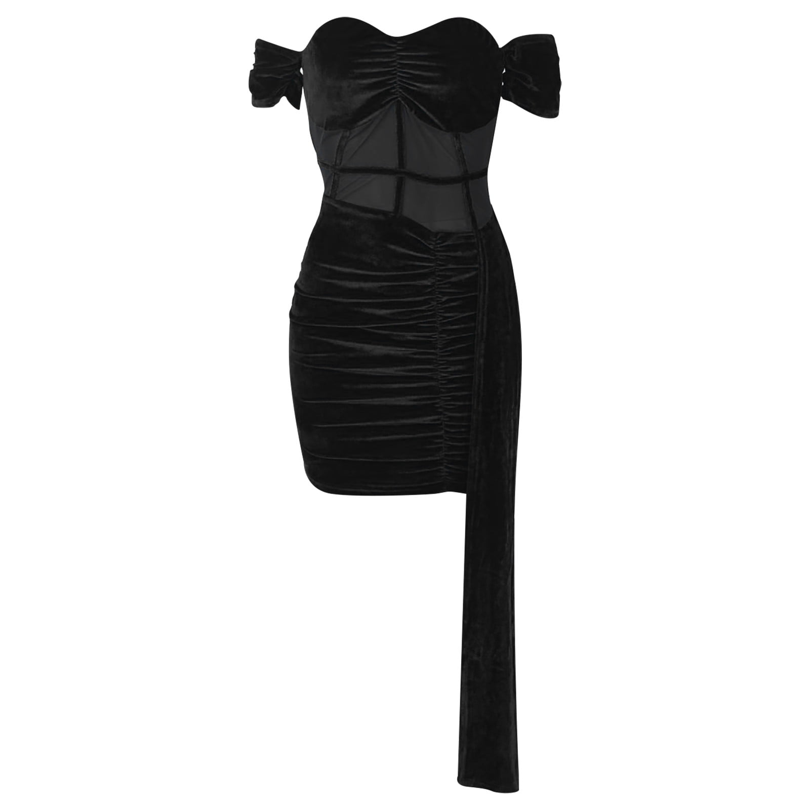 Black tight strapless dress hot sale