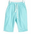 thumbnail image 5 of cocolona Womens Summer Casual Linen Beach Shorts Elastic Waist Drawstring Wide Leg Knee Length Shorts with Pocket, 5 of 5