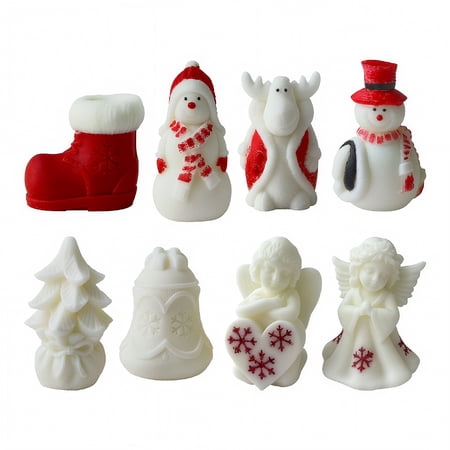 2PCS 3D Christmas Scented Candle Decorative Silicone Molds DIY Christmas Angel Plaster Molds for Home Decoration