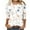 White, variant on Womens Tops under $5 3/4 Sleeves Round Neck Printed Casual T-shirt White XXL