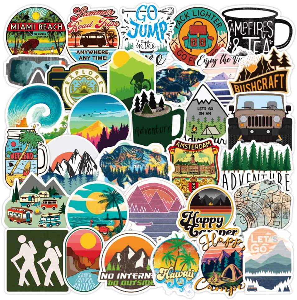 Escape The Indoors Vinyl Decal Appalachian Trail Decals for Tumblers Adventure Awaits Water Bottle Stickers Hiking Flask Stickers PNW Stickers Wanderlust Laptop Stickers Camping Decals 
