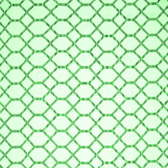 Ahgly Company Indoor Square Trellis Emerald Green Contemporary Area Rugs, 7' Square