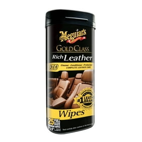 Meguiar's Gold Class Rich Leather Cleaner Wipes, G10900, 25 Wipes