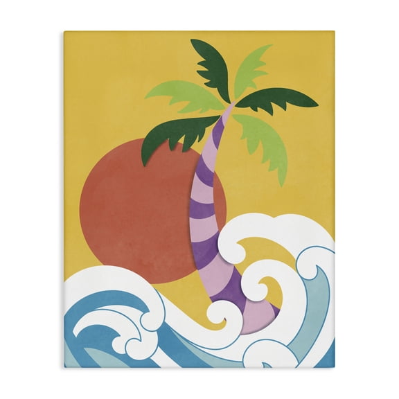 Stupell Industries Contemporary Modern Tropical Waves Canvas Art, 24 x 30, by Marcus Prime