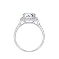 thumbnail image 3 of AFFY Solid 14K White Gold Center 2ct 7.5mm G-H-I Color Cushion Cut Created Moissanite Halo Engagement Ring with Accents Ring Size-5, 3 of 4