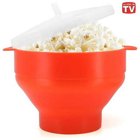 Microwave Popcorn Popper, BPA Free Silicone Hot Air Microwavable Popcorn Maker (Best Microwave Popcorn Maker)