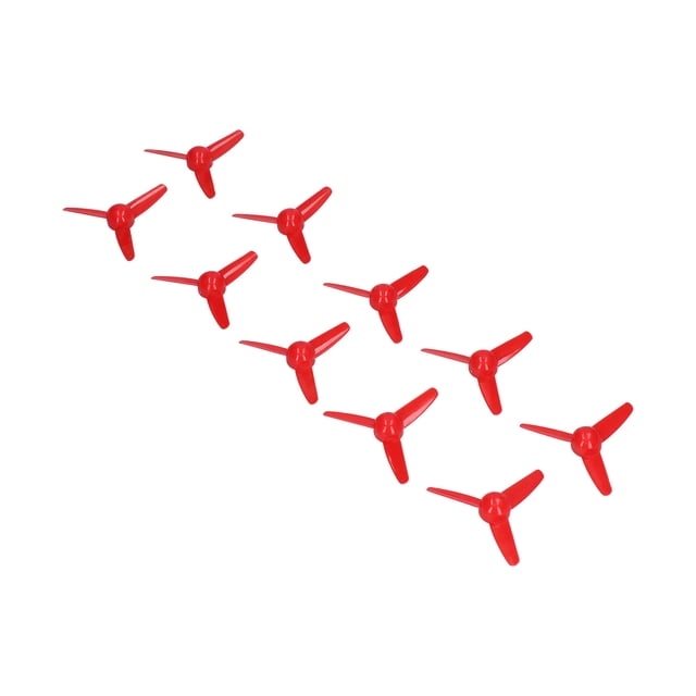 10 piezas de hélice de 3 palas de 70 mm, de plástico, para bricolaje, para barco de juguete, coche RC, accesorios giratorios, agujero de 2 mm, color rojo