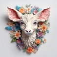 thumbnail image 2 of Floral Fantasy Goat - 3D Animal Canvas/Poster Art Prints â€“ The Perfect Home Decor Piece, 2 of 2