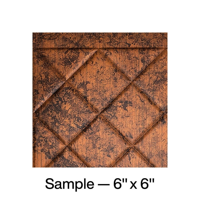 FASÄDE Quilted Decorative Vinyl Backsplash Panel in Moonstone Copper (6X6 Inch Sample)