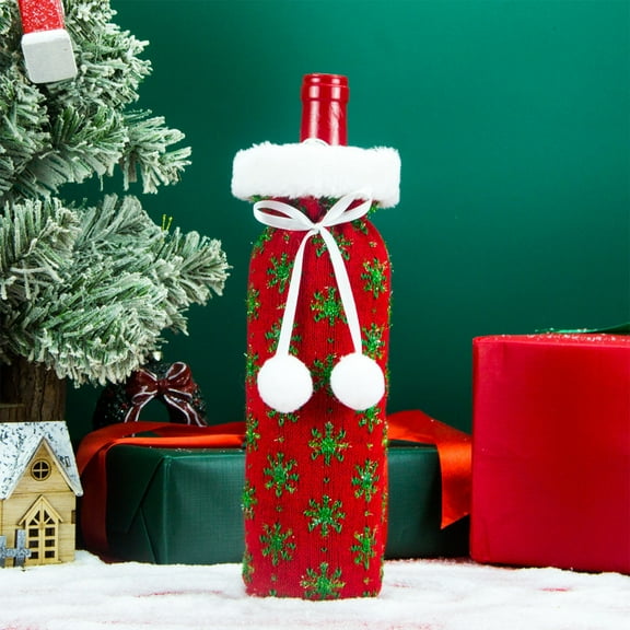 Wine Bottle Set, Christmas Decorations, Velvet Wine Bottle Bag for Holiday Party, Festive Table Decor, Durable Polyester Material, Elegant and Adorable Design, Perfect for Home, Restaurant, Hotel Use