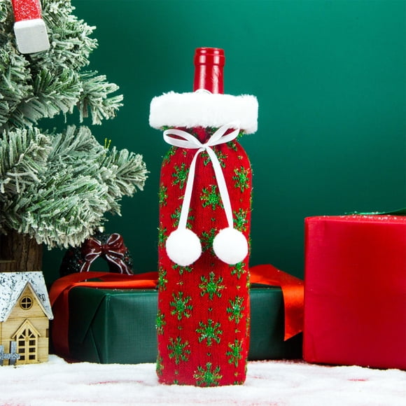 Wine Bottle Set Christmas Decorations Velvet Wine Bottle Bag Christmas Wine Set Restaurant Dress Up