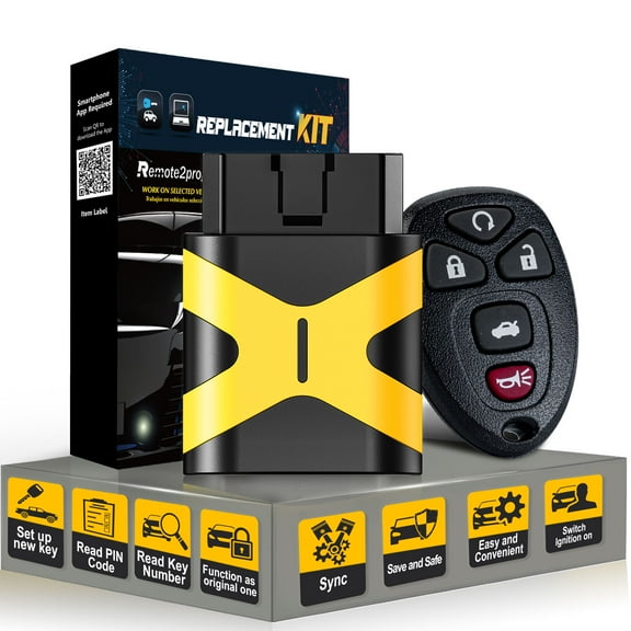 Car Key Keyless Entry Remote and DIY Programmer Tool Replacement for Chevy Malibu Cobalt/Saturn Aura Sky 315MHZ with FCC: KOBGT04A