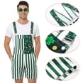 thumbnail image 4 of Alaiyaky St patricks Day Overalls Men Women, St Patrick's Day Costume Set Adult, Green Overalls Men Work Bibs Coveralls Striped Overalls for Men, 4 of 9