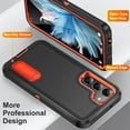thumbnail image 3 of Galaxy S23 Plus Case for Men,Heavy Duty Protection Shockproof Anti-Scratch Slim Fit Lightweight Protective Durable Case Hard Cover with Kickstand for Samsung Galaxy S23 Plus 6.6",Black/Orange, 3 of 18