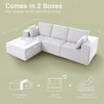 thumbnail image 3 of LazySunsets Modular Sectional Boneless Couch, Chenille Tufted Sectional Couches for Living Room, No Assembly L Shape Cloud Sofa with Throw Pillows & Storage Side Pocket (White), 3 of 8