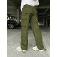 thumbnail image 4 of Women's High Waisted Cargo Pants - Baggy Y2K Wide Leg Pants with Pockets, Warm Thermal Streetwear for Winter Christmas New Year Outfits, 4 of 6